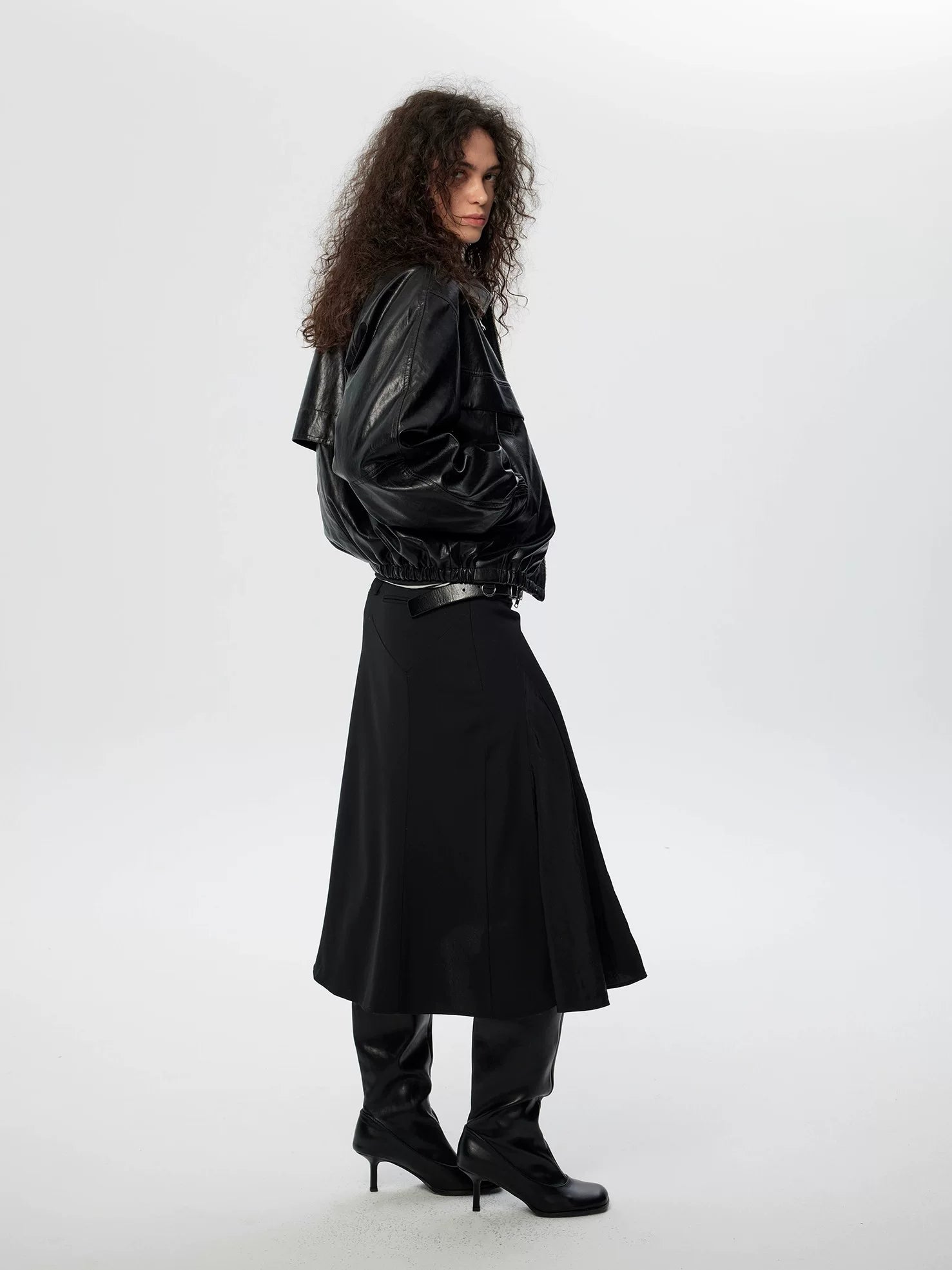 Oversized Leather Bomber Jacket
