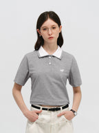 Contrast Collar Slim Polo Shirt