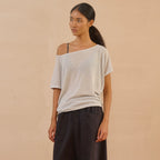 Linen Loop Yarn Off-Shoulder Top