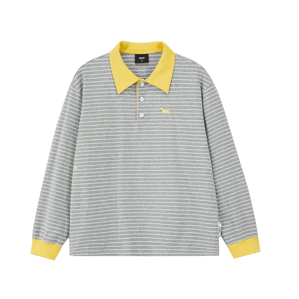 Striped Long Sleeve Polo Shirt