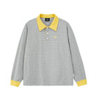 Striped Long Sleeve Polo Shirt
