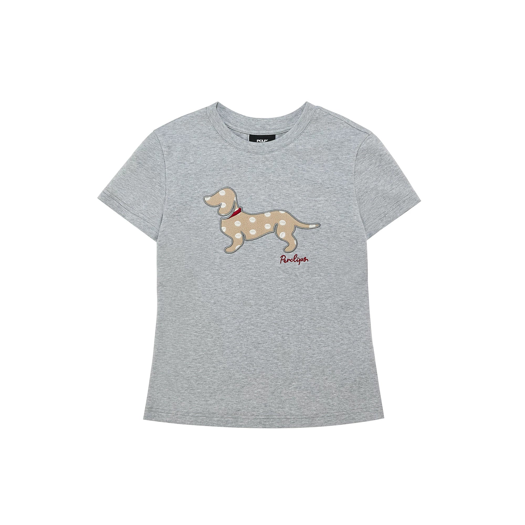 Embroidered Puppy Patch Slim T-Shirt