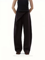 Diagonal Placket Curved Tailored Trousers
