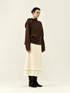 Australian Wool Double-Layered Fringe Skirt