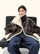 Oversized Shearling-Lined Leather Coat