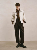 Striped Cotton Canvas Chore Jacket