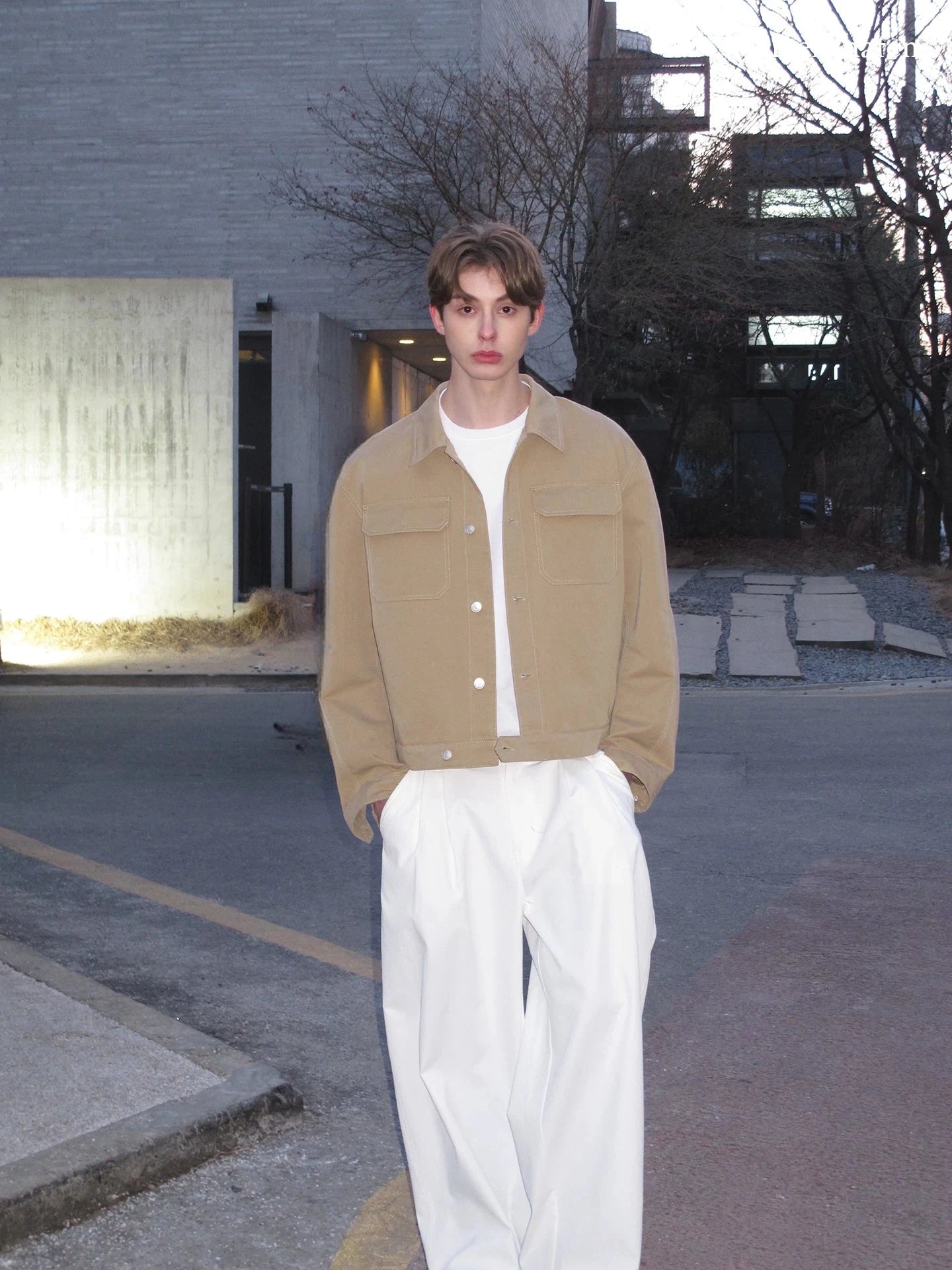 Washed Cotton Twill Chore Jacket
