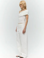 Modal One-Shoulder Draped Top