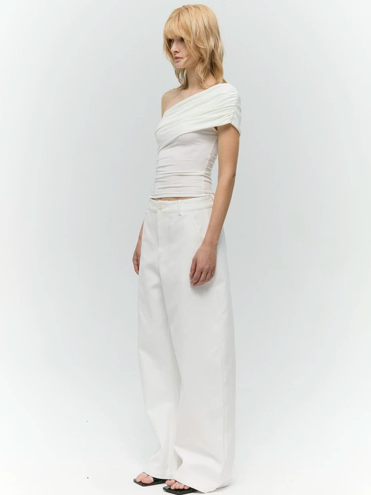 Modal One-Shoulder Draped Top