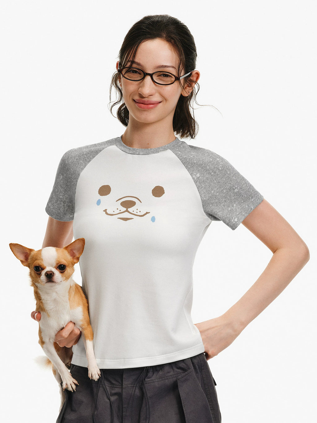 Crying Dog Graphic Raglan T-Shirt