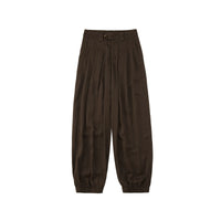 Linen Blend Pleated Wide-Leg Trousers