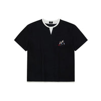 Embroidered V-Neck Layered T-Shirt