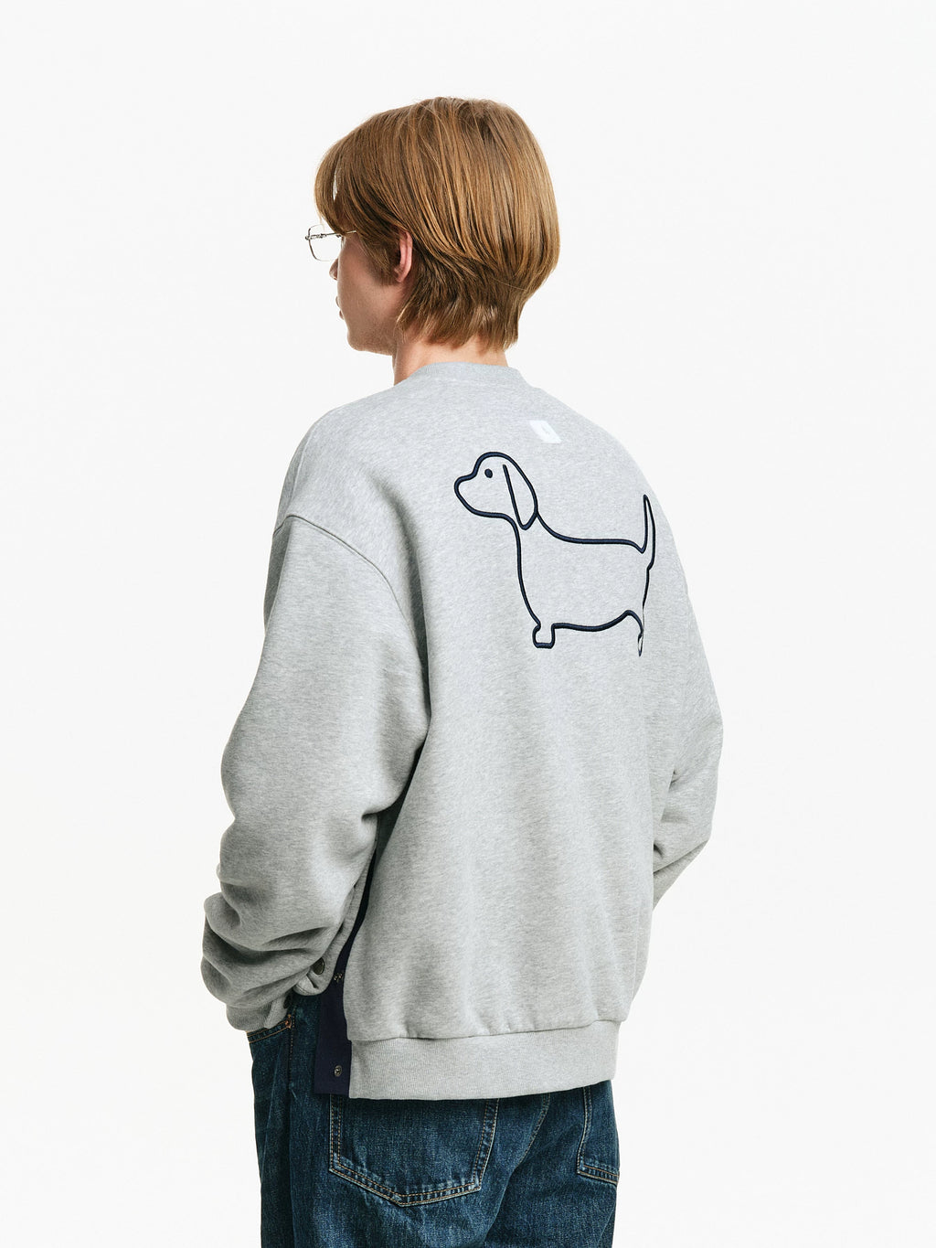 Embroidered Dachshund Crewneck Sweatshirt