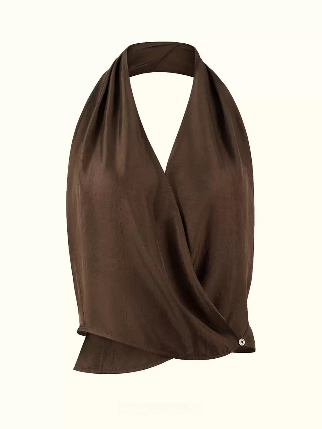 Draped Halter Neck Silk Vest