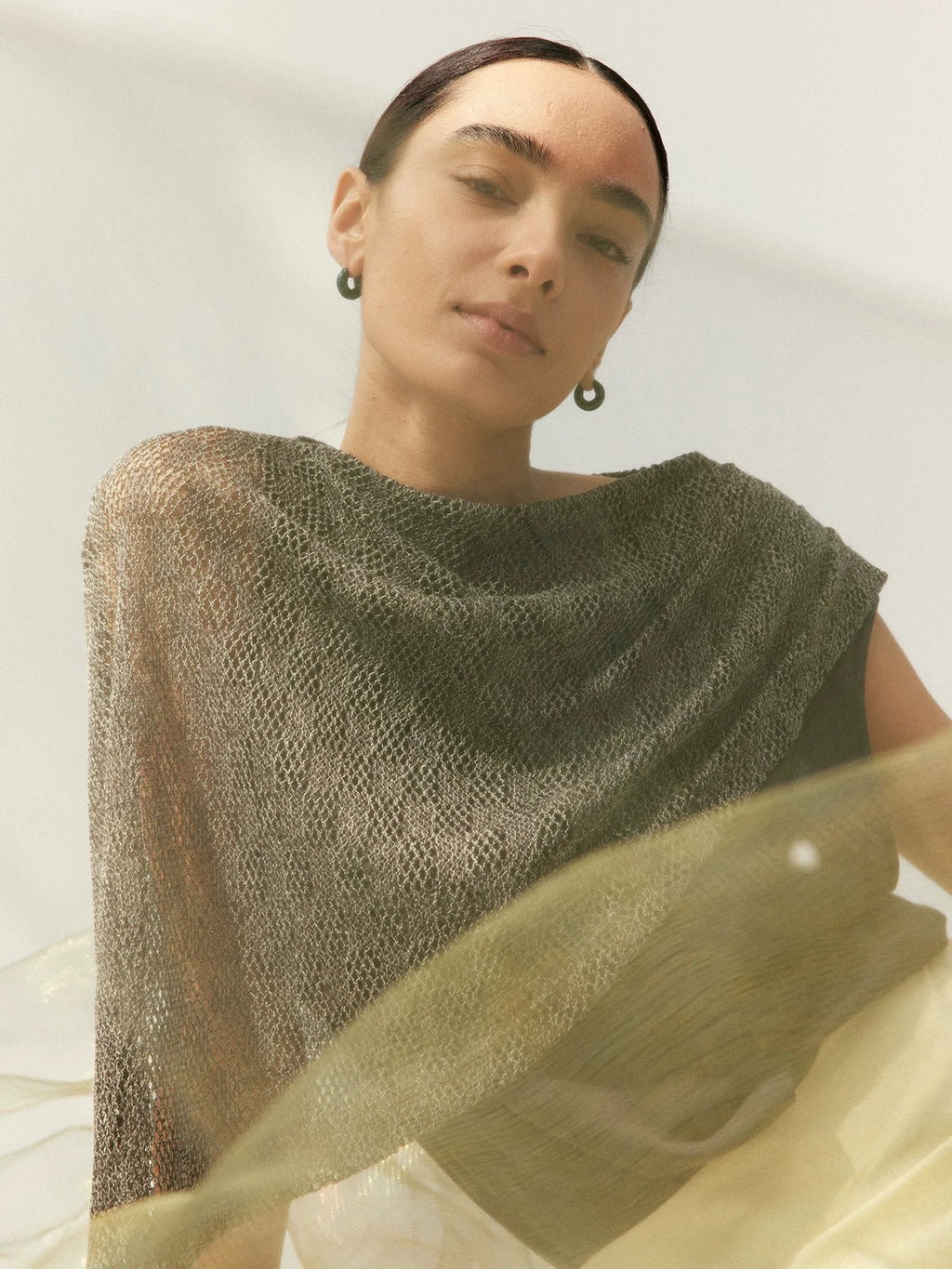 Asymmetrical Mesh Layered Sleeveless Top