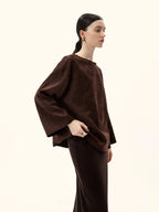 Tiger's Eye Embellished Wide Sleeve Top