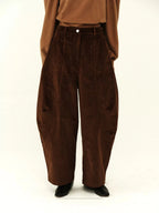 Corduroy Curved Balloon Trousers