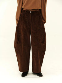 Corduroy Curved Balloon Trousers