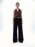 High-Waisted Wide-Leg Denim Jeans