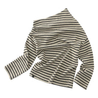 Striped Off-Shoulder Knit Sweater