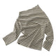 Striped Off-Shoulder Knit Sweater
