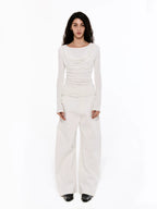 High-Waisted Tailored Wide-Leg Trousers