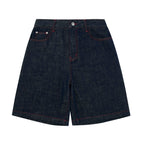 Contrast Stitch Denim Bermuda Shorts