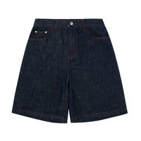 Contrast Stitch Denim Bermuda Shorts
