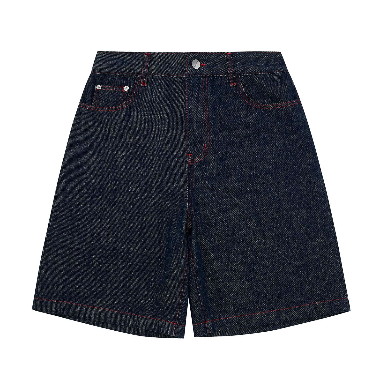 Contrast Stitch Denim Bermuda Shorts