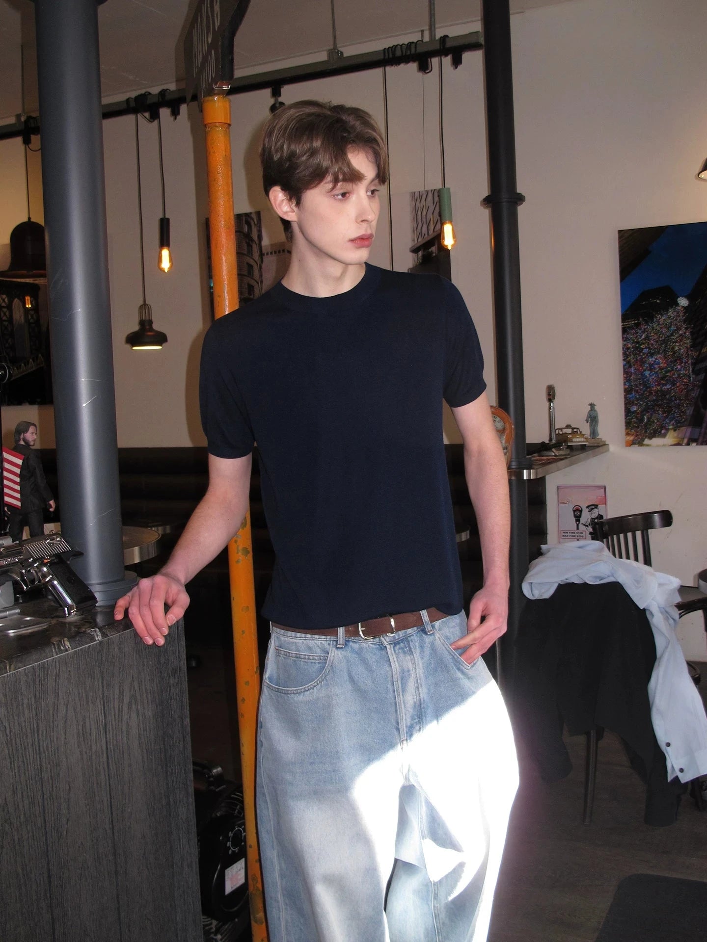 Knitted Crewneck Short Sleeve Tee
