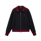 Color-Block Stand-Collar Zip Jacket