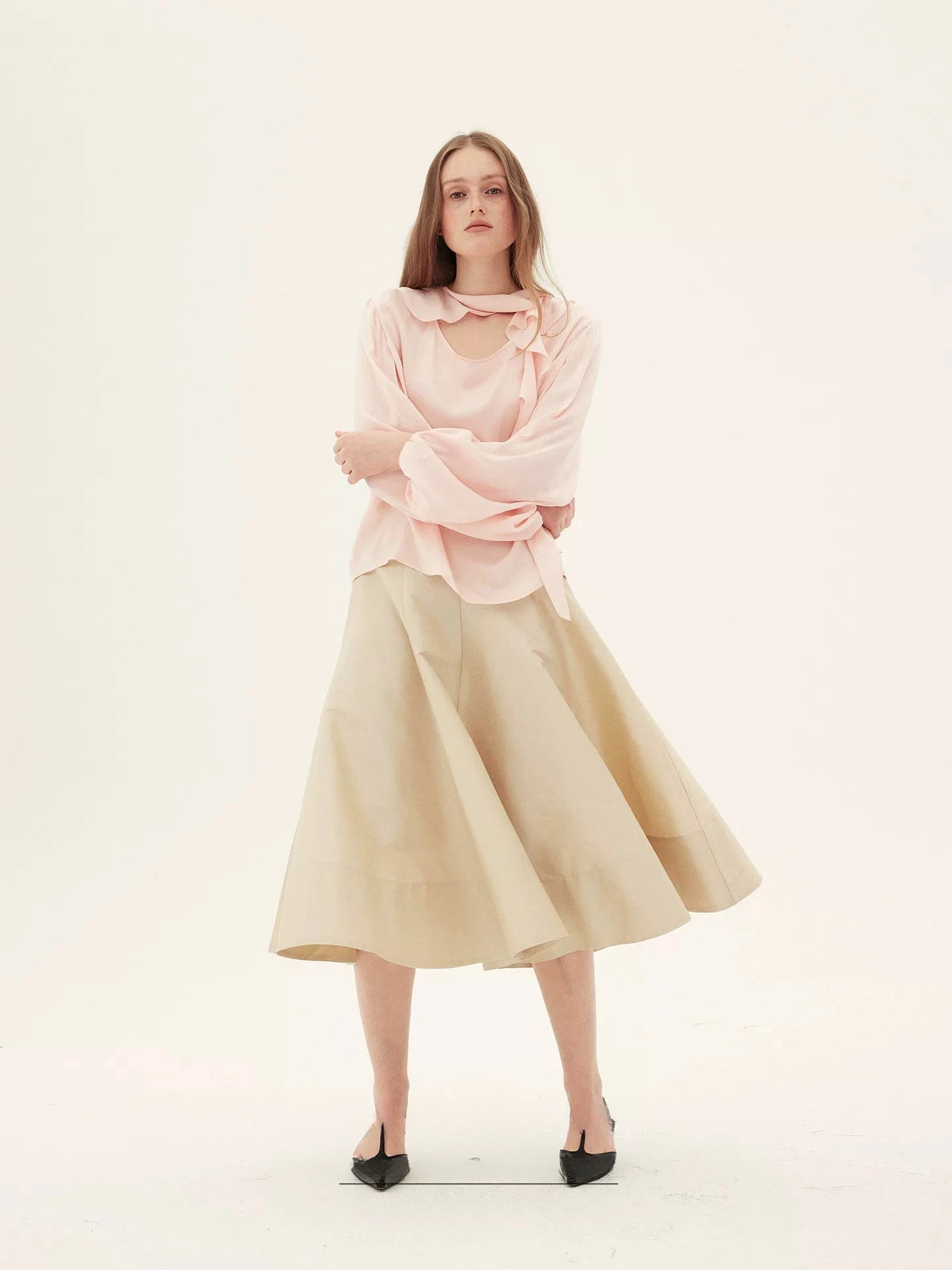 Mulberry Silk A-Line Midi Skirt