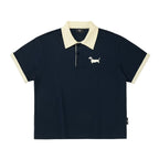 Embroidered Puppy Cotton Polo Shirt