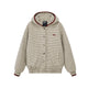 Striped Puppy Embroidered Hooded Cardigan