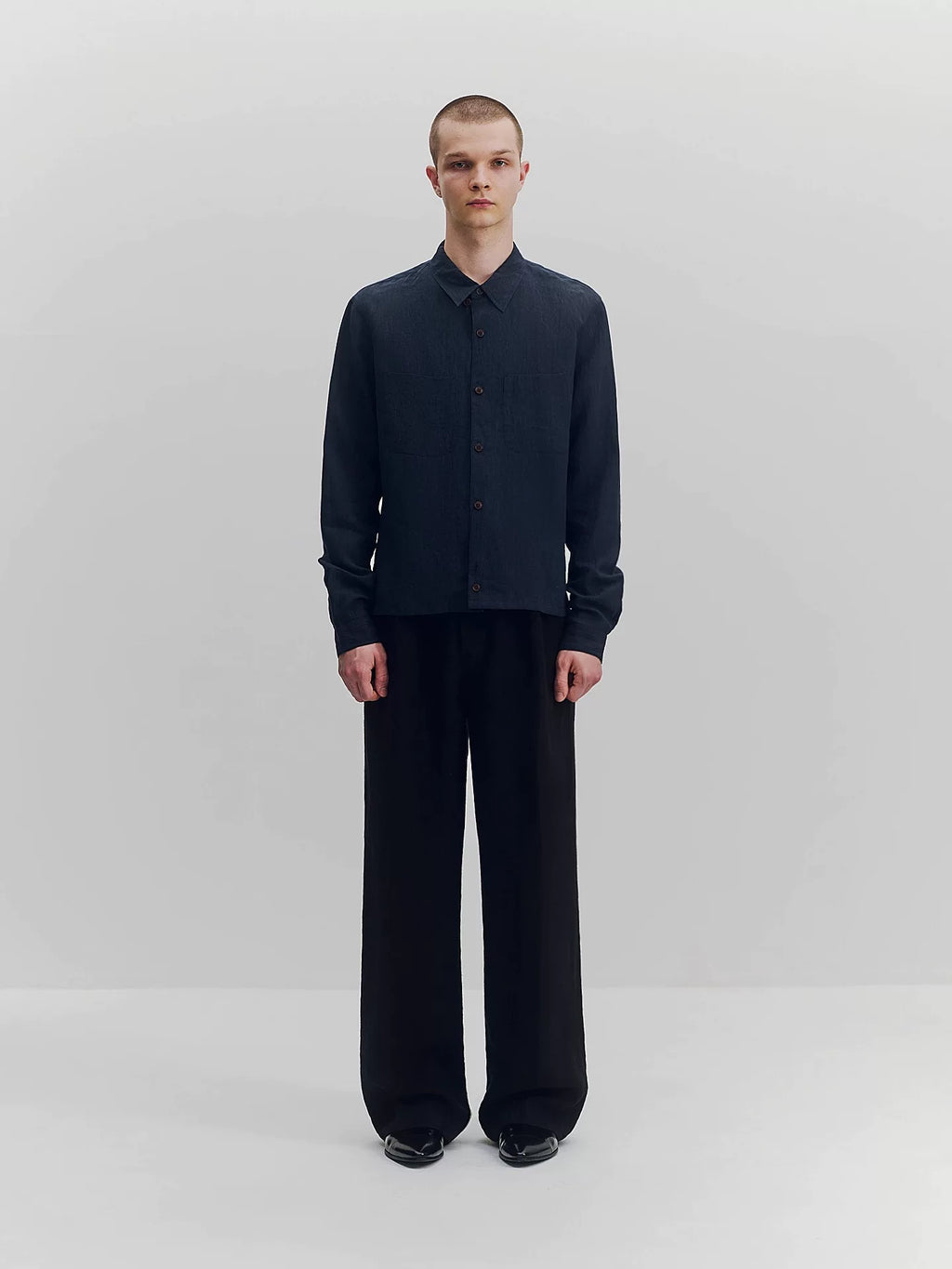 Linen Patch Pocket Button-Down Shirt