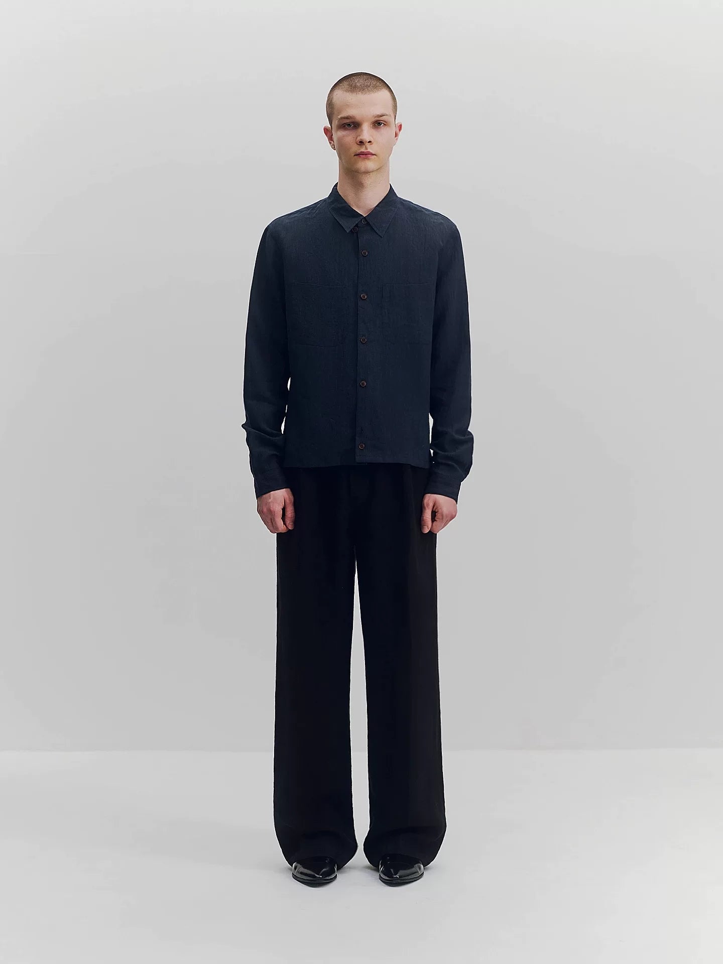 Linen Patch Pocket Button-Down Shirt
