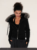 Faux Fur Trimmed Hooded Jacket