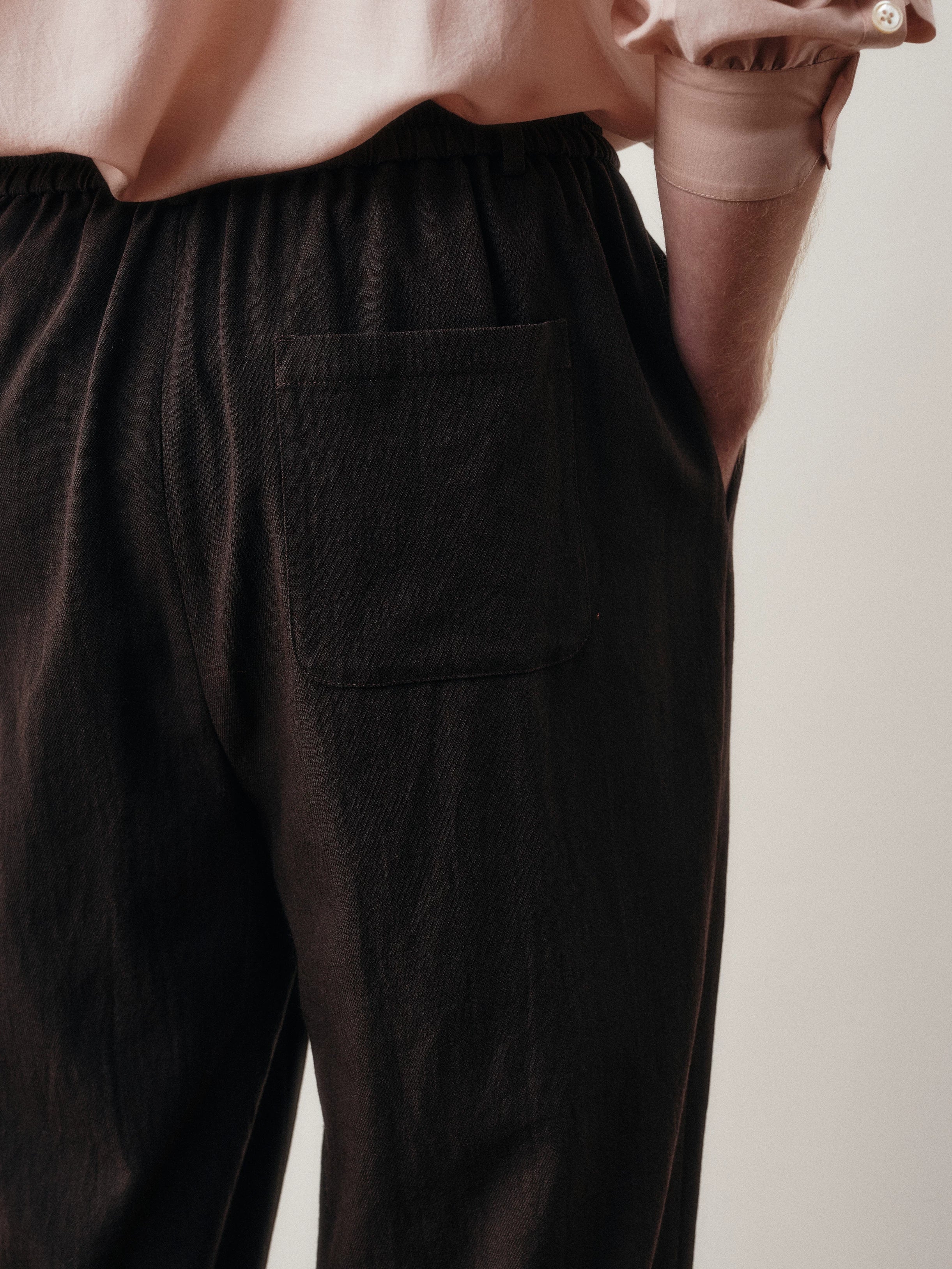 Wool Blend Pleated Cropped Trousers