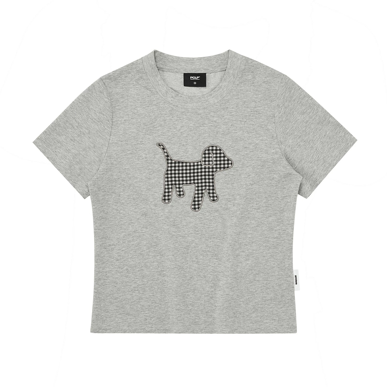Gingham Puppy Patch Cotton T-Shirt