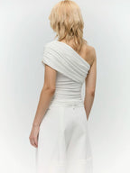 Modal One-Shoulder Draped Top