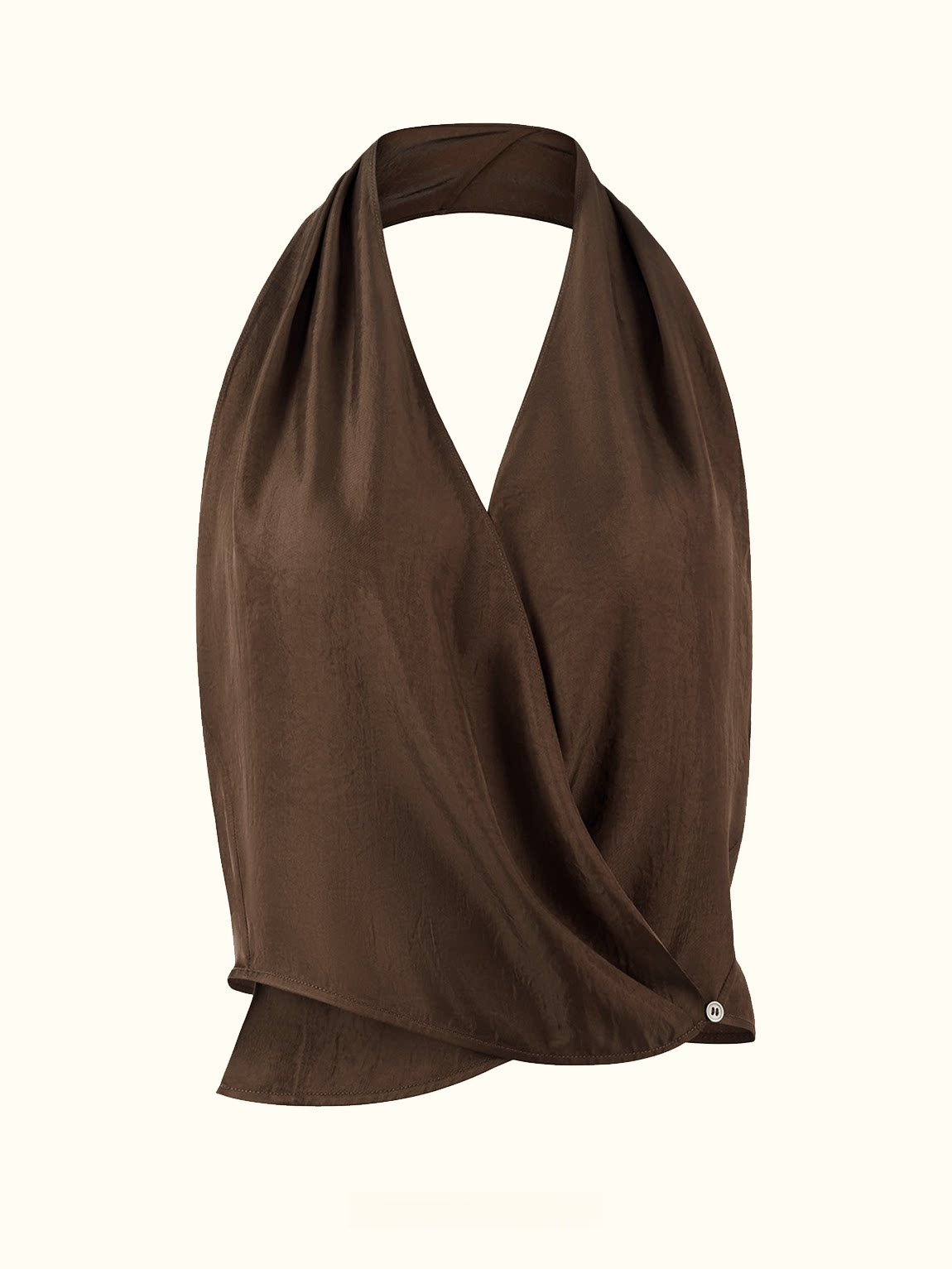 Draped Halter Neck Silk Vest