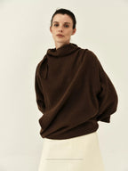 Wool Blend Tie-Neck Sweater