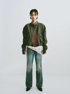 Cropped Wool Button-Down Cardigan