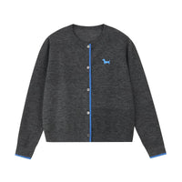 Embroidered Dachshund Knit Cardigan