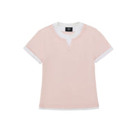 Embroidered V-Neck Layered T-Shirt