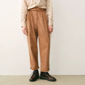Enzyme Washed Pleated Cropped Trousers