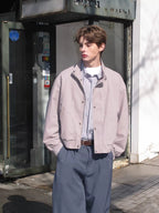 Minimalist Stand-Collar Bomber Jacket