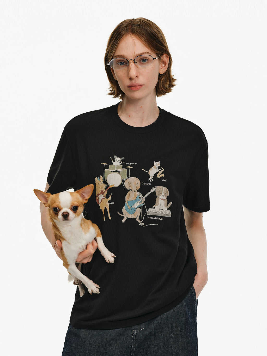 Graphic Print Cotton Crewneck T-Shirt