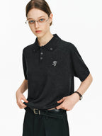 Embroidered Knit Polo Shirt