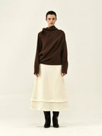 Australian Wool Double-Layered Fringe Skirt
